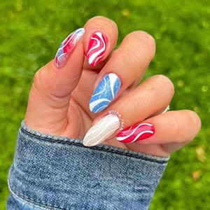 4th of july manicure nail art