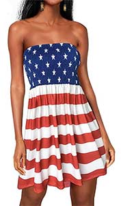 Red white and blue outfits for Ladies